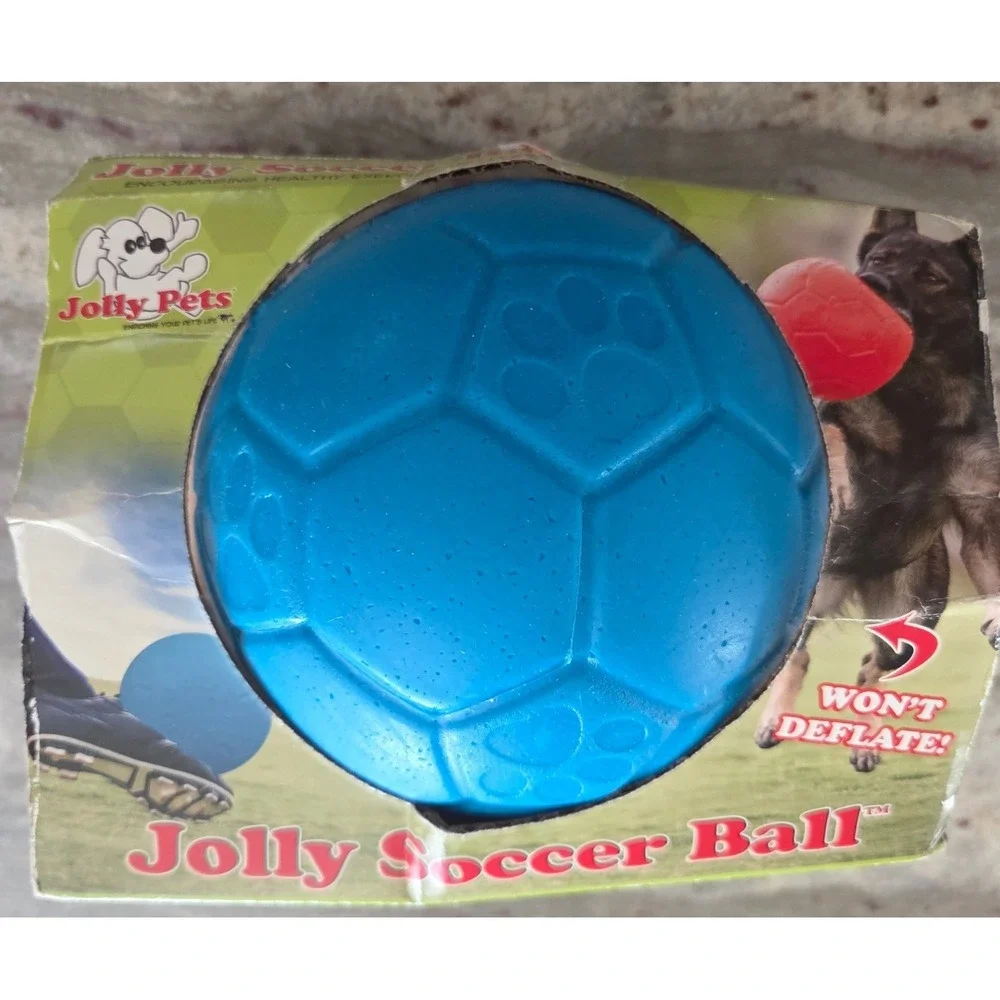 Jolly Pets Soccer Ball 6 Inch Ocean Blue SB06 JollyFlex Durable Dog Toy